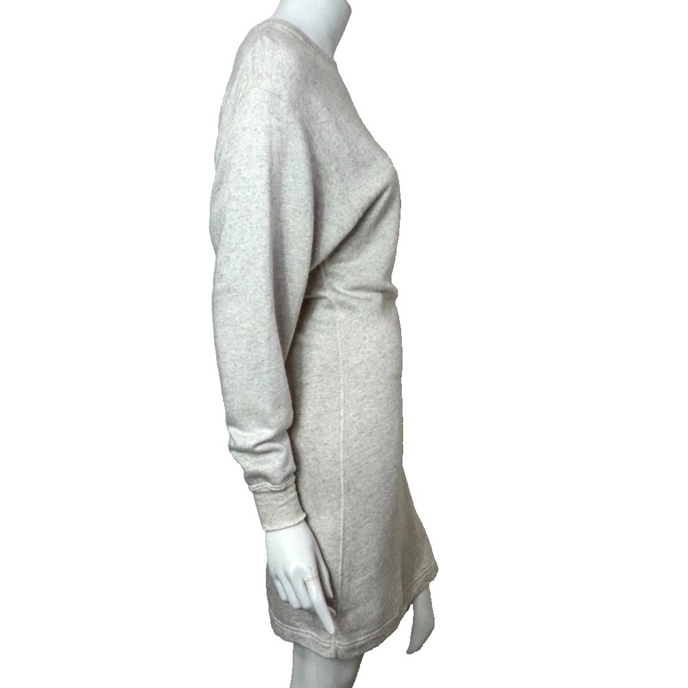 Isabel Marant Etoile Fewlyn Dress Size Small 36 Cotton Linen Knit Ruched Gray - Picture 6 of 10